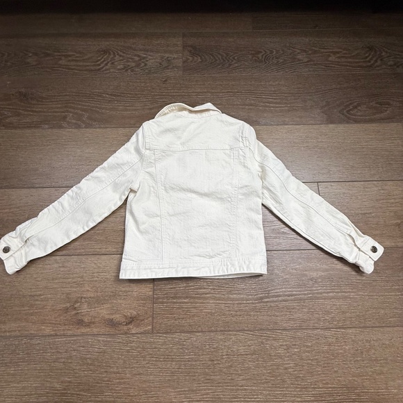 Crewcuts By J. Crew Girls Cream Denim Jean Jacket, Button Front, Embroidered 10 - Picture 14 of 16
